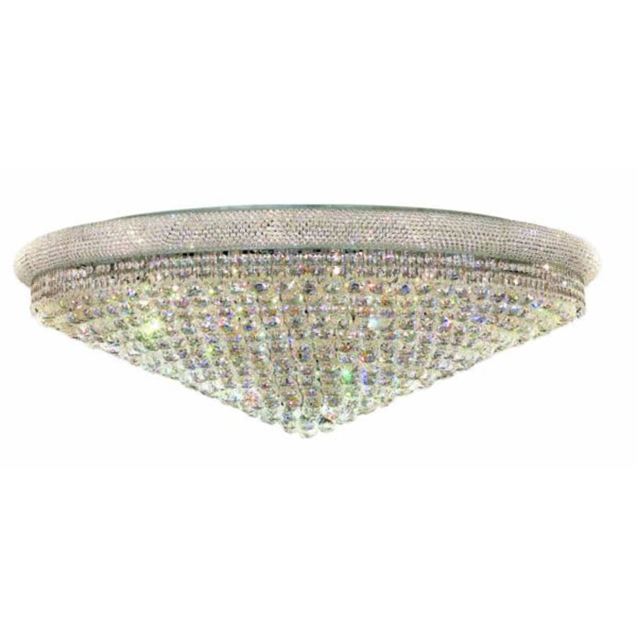 Elegant Lighting Primo 33 Light 48" Wide Flush Mount Waterfall Ceiling Fixture with Clear Royal Cut Crystals - Image 1
