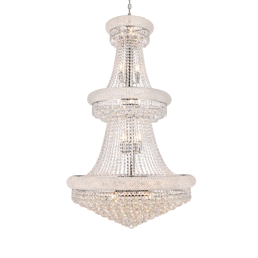 Elegant Lighting Primo 32 Light 30" Wide Crystal Empire Chandelier with Clear Royal Cut Crystals - Image 1