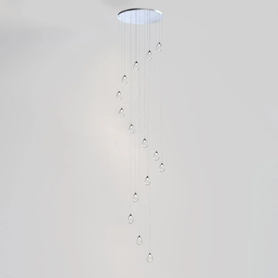 ET2 Dewdrop 34" Wide LED Multi Light Pendant with Clear Shades - Image 2