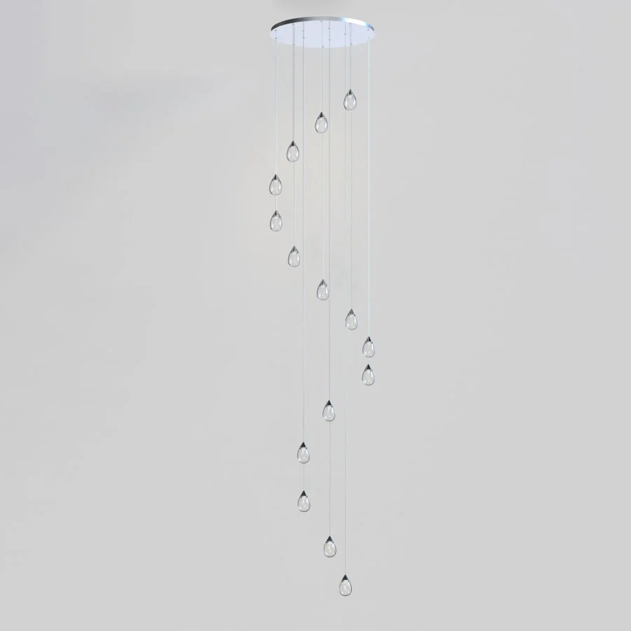 ET2 Dewdrop 34" Wide LED Multi Light Pendant with Clear Shades - Image 3