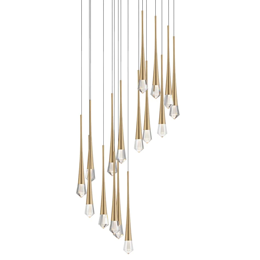 ET2 Pierce 25" Wide LED Crystal Multi Light Pendant - Image 1