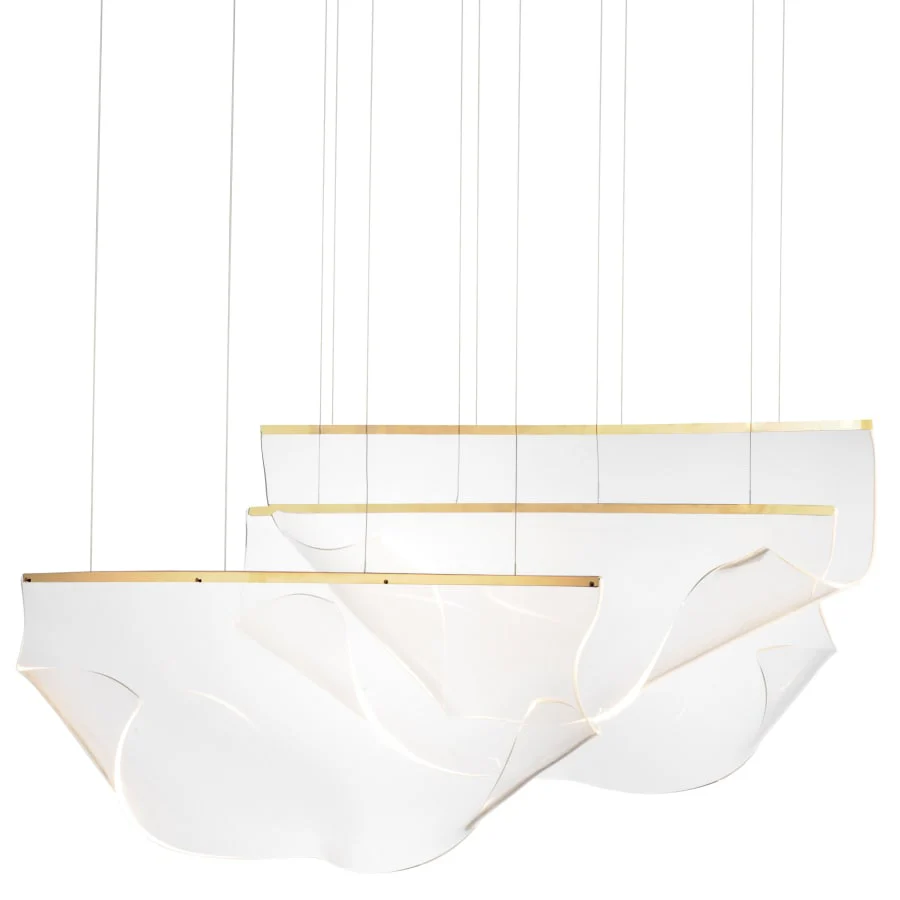 ET2 Rinkle 51" Wide LED Multi Light Linear Abstract Pendant - Image 1