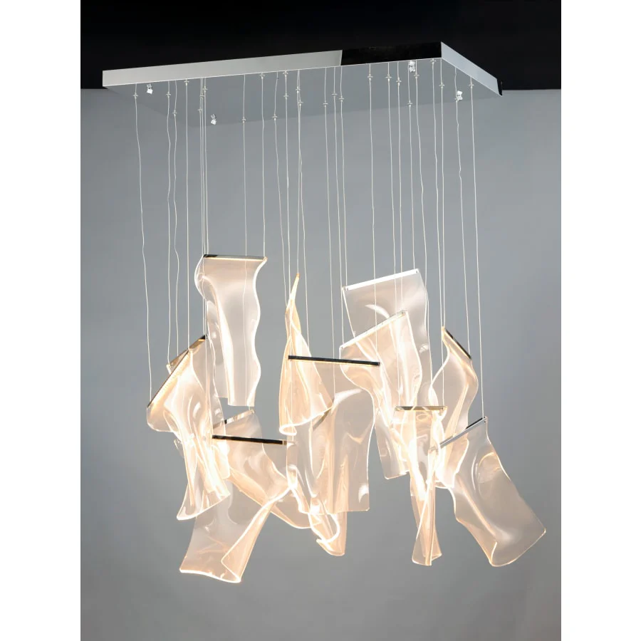 ET2 Rinkle 36" Wide LED Multi Light Linear Abstract Pendant - Image 2