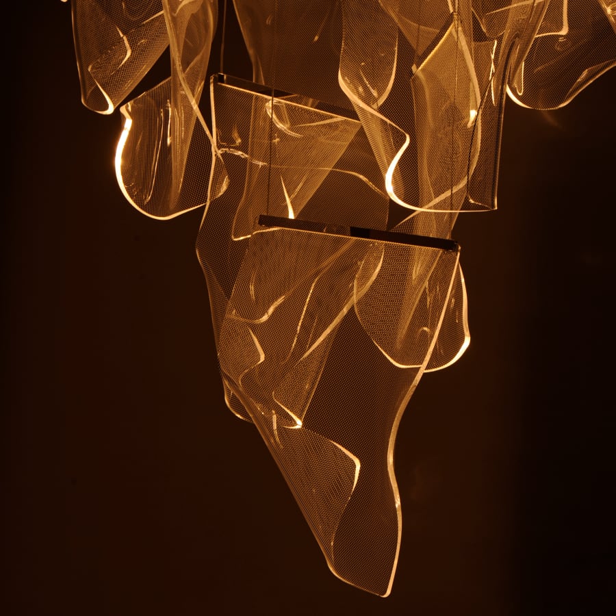 ET2 Rinkle 36" Wide LED Multi Light Abstract Pendant - Image 3