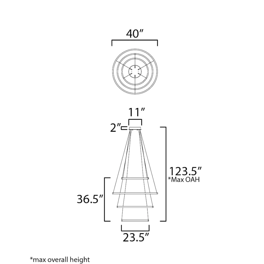 ET2 Groove 40" Wide Suspension Multi Light Pendant - Image 2