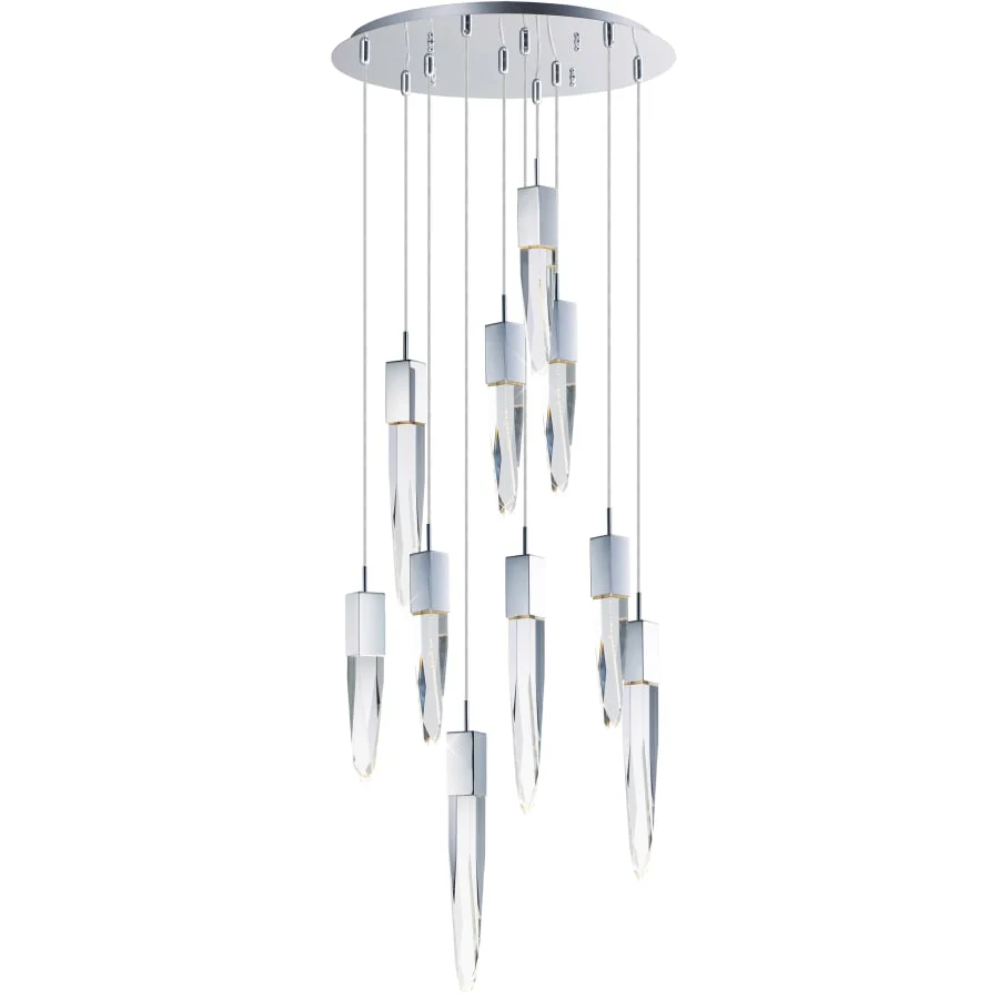ET2 Quartz 10 Light 20" Wide LED Multi Light Pendant - Image 1