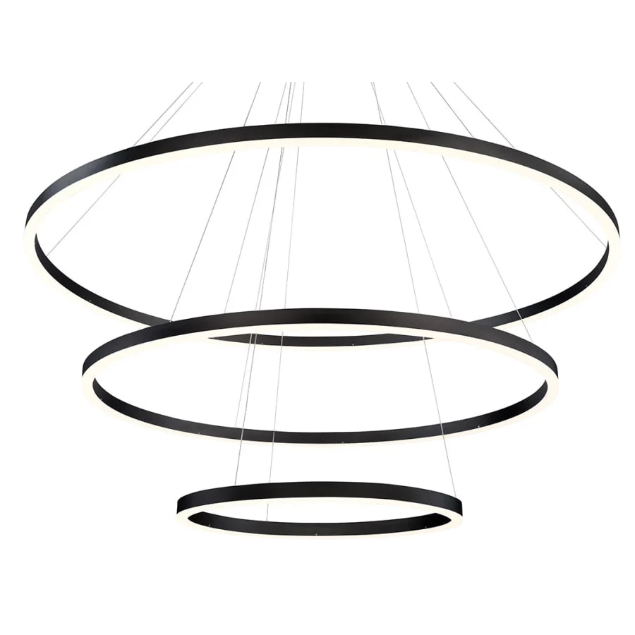 Eurofase Lighting Spunto Three-Tier 61" Wide 3000K LED Ring Chandelier - Image 1
