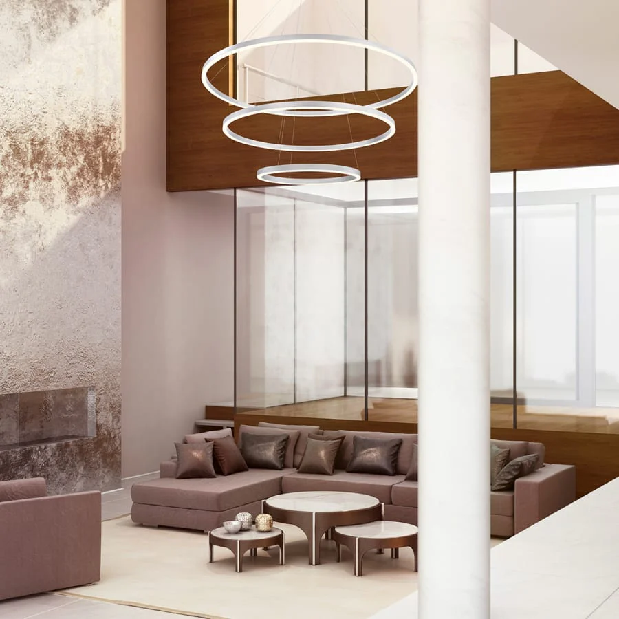 Eurofase Lighting Spunto Three-Tier 61" Wide 3000K LED Ring Chandelier - Image 3