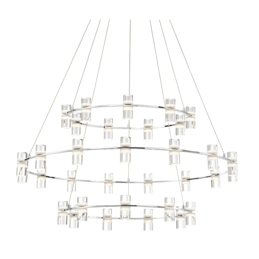 Eurofase Lighting Netto 41" Wide LED 3 Tier Ring Chandelier - Image 1