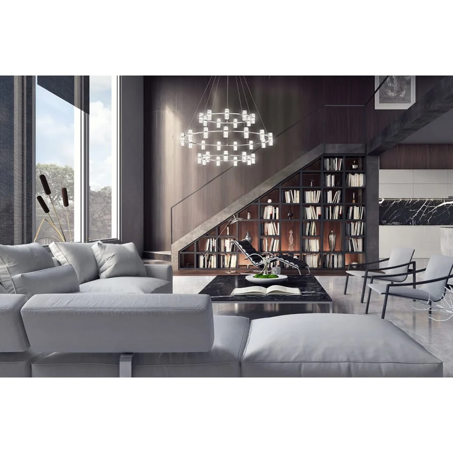 Eurofase Lighting Netto 41" Wide LED 3 Tier Ring Chandelier - Image 3