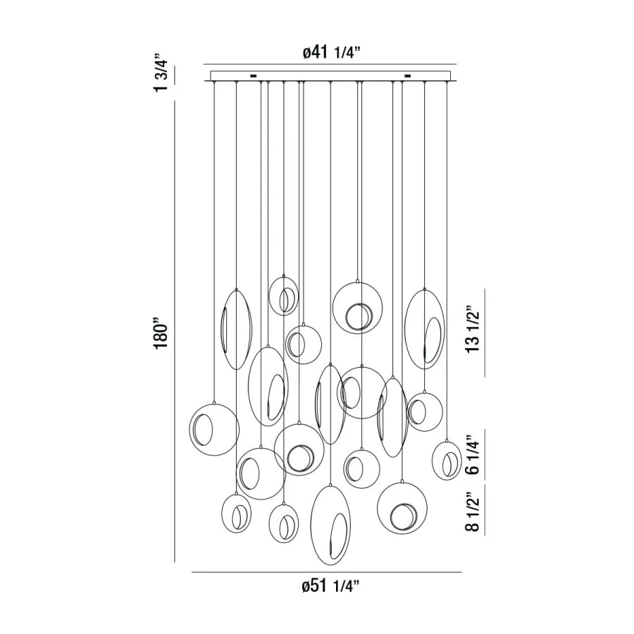 Eurofase Lighting Arlington 19 Light 51" Wide LED Multi Light Pendant - Image 2