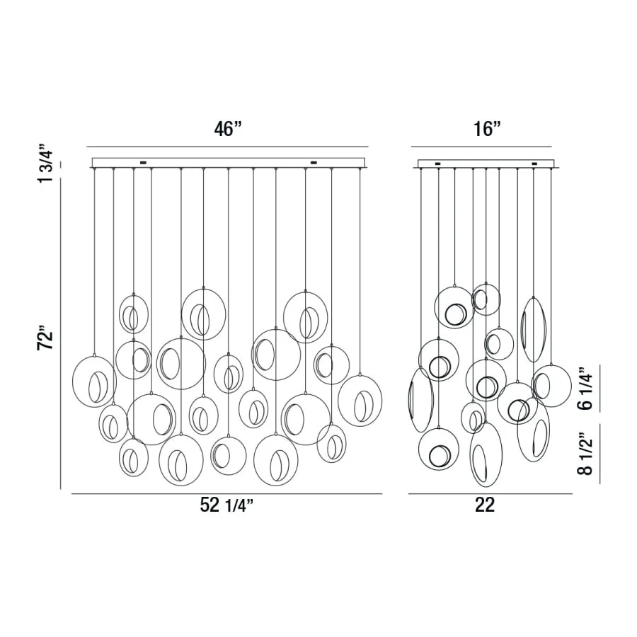 Eurofase Lighting Arlington 20 Light 52" Wide LED Multi Light Pendant - Image 2