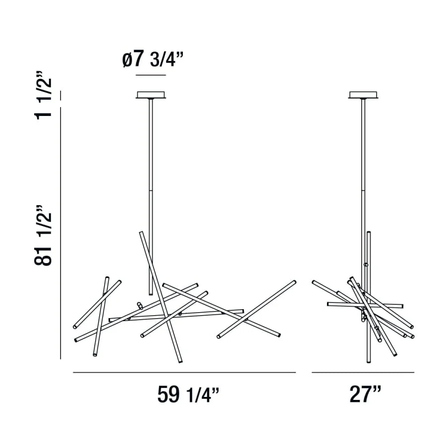 Eurofase Lighting Crossroads 18 Light 59" Wide LED Chandelier - Image 2