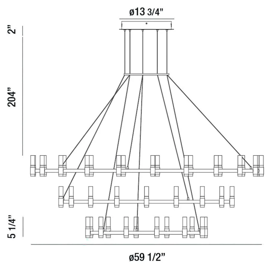 Eurofase Lighting Albany 51 Light 60" Wide LED Ring Chandelier - Image 2
