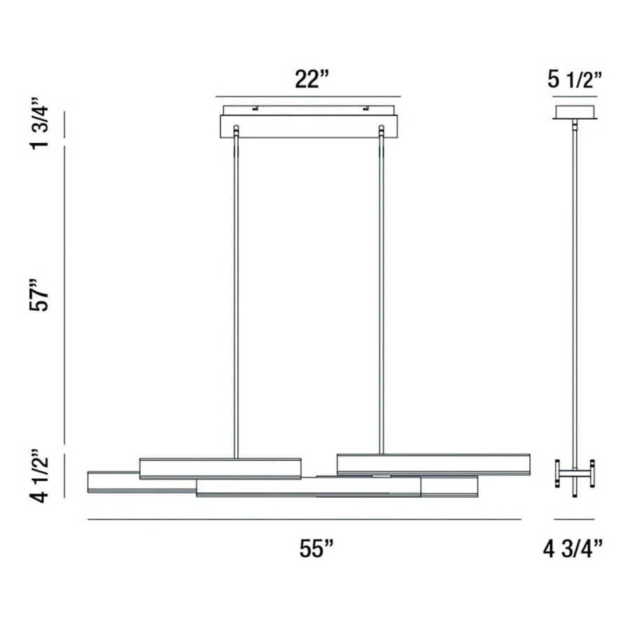 Eurofase Lighting Cameno 9 Light 55" Wide LED Linear Chandelier - Image 2