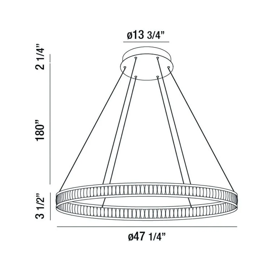 Eurofase Lighting Forster 47" Wide LED Ring Chandelier - Image 2