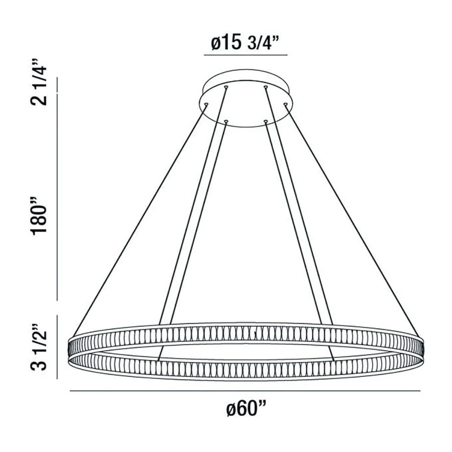 Eurofase Lighting Forster 60" Wide LED Ring Chandelier - 1 Tier - Image 2
