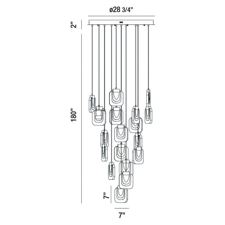 Eurofase Lighting Paget 19 Light 29" Wide LED Multi Light Pendant - Image 2