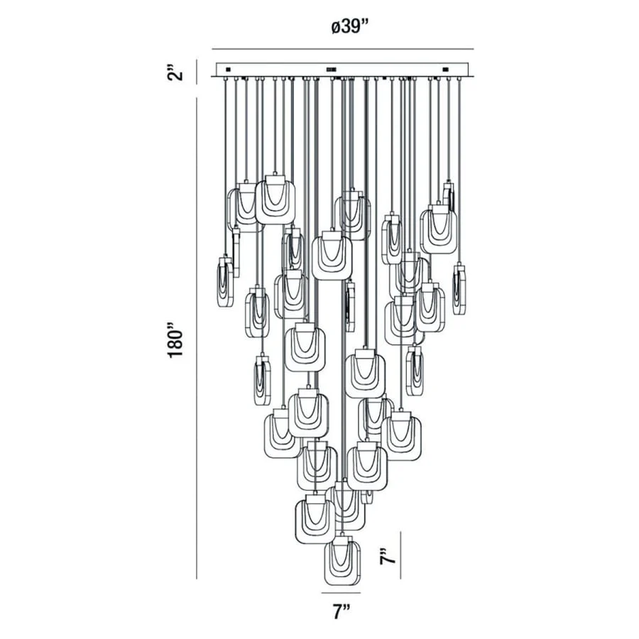 Eurofase Lighting Paget 31 Light 39" Wide LED Multi Light Pendant - Image 2