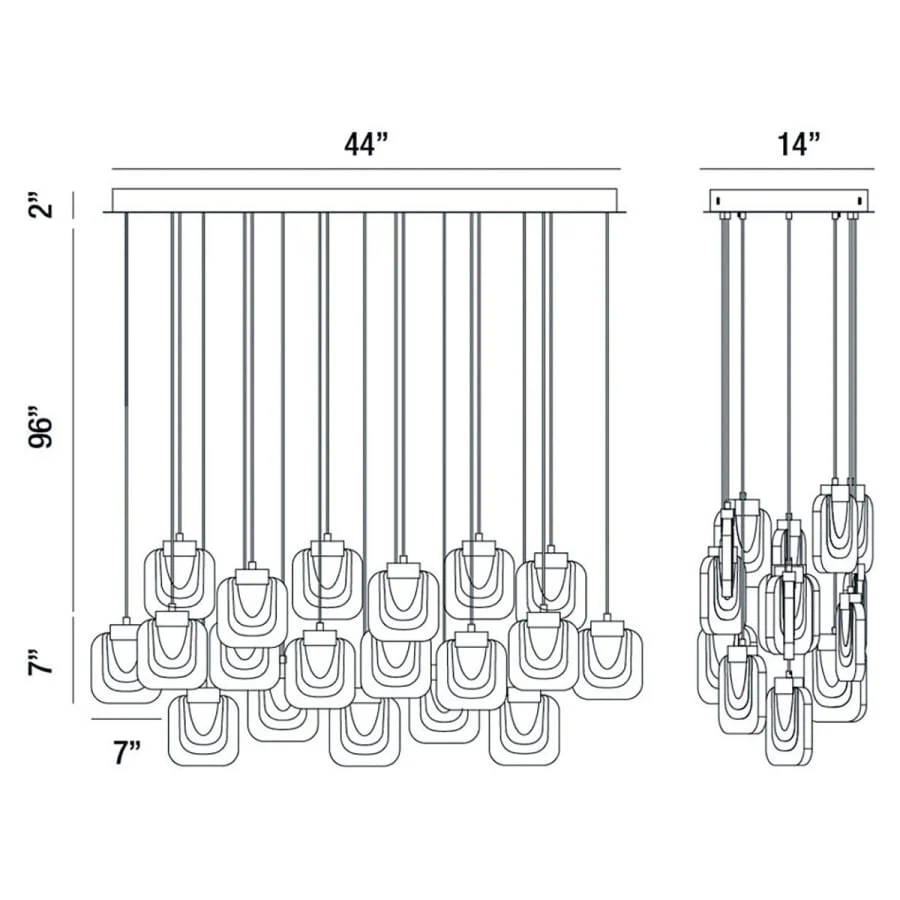 Eurofase Lighting Paget 16 Light 44" Wide LED Multi Light Pendant - Image 2