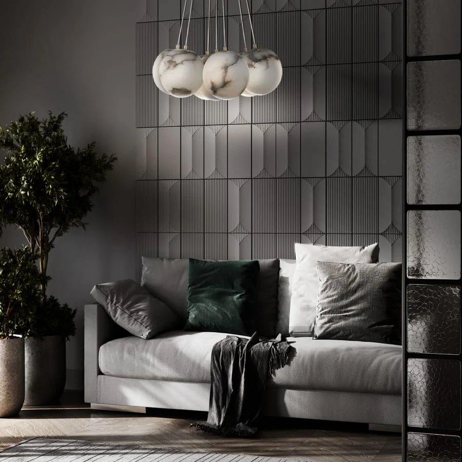 Eurofase Lighting Kepler 18" Wide 3000K LED Multi Pendant with Alabaster Shades - Image 2