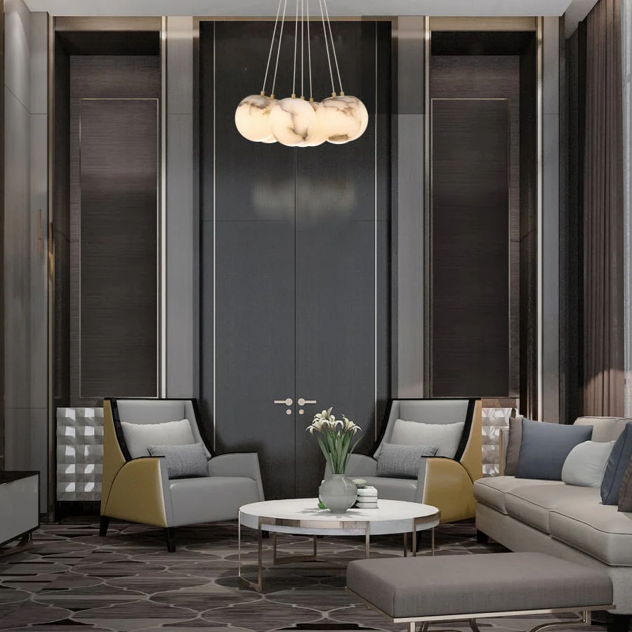 Eurofase Lighting Kepler 18" Wide 3000K LED Multi Pendant with Alabaster Shades - Image 3