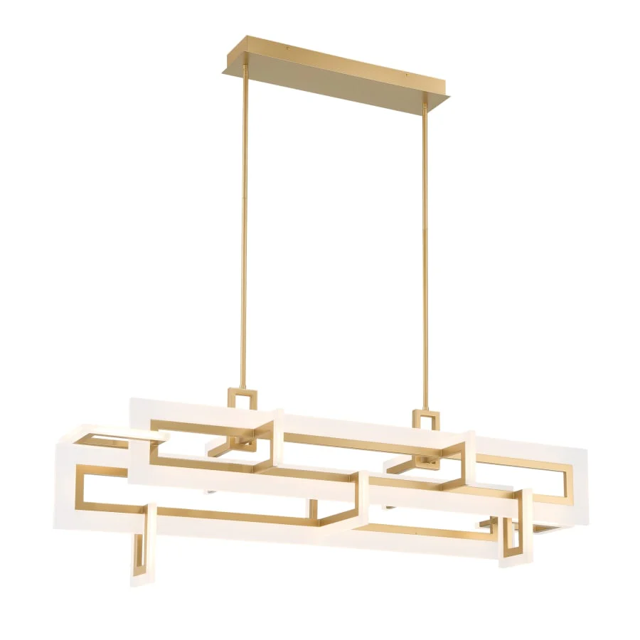 Eurofase Lighting Inizio 55" Wide 3000K LED Geometric Linear Chandelier - Image 1