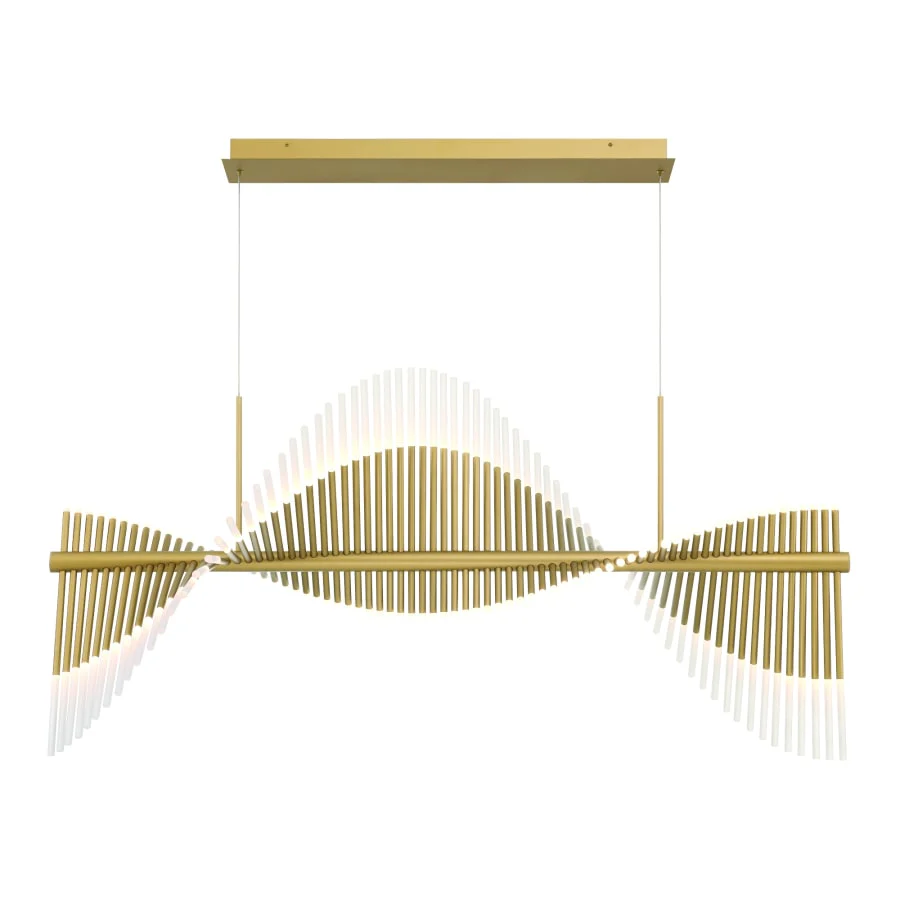 Eurofase Lighting Voltik 59" Wide LED Abstract Linear Chandelier - Image 1