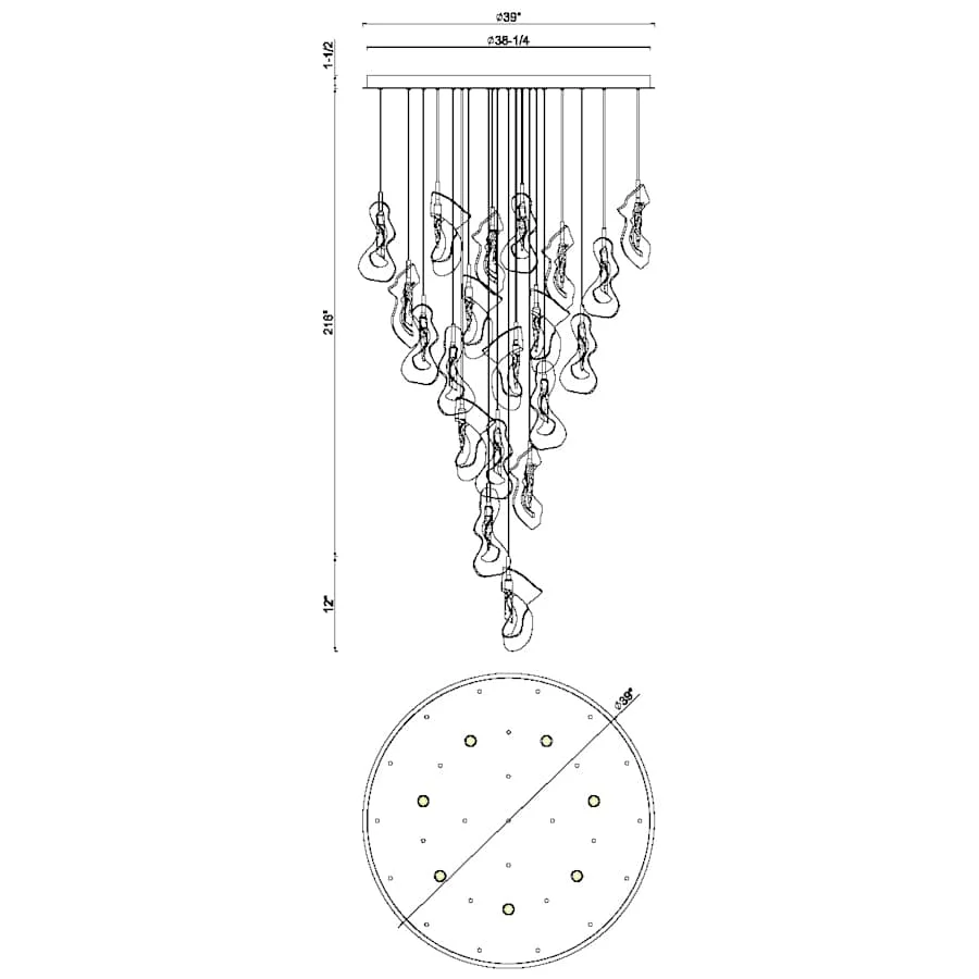 Eurofase Lighting Norah 39" Wide Crystal Chandelier - Image 3
