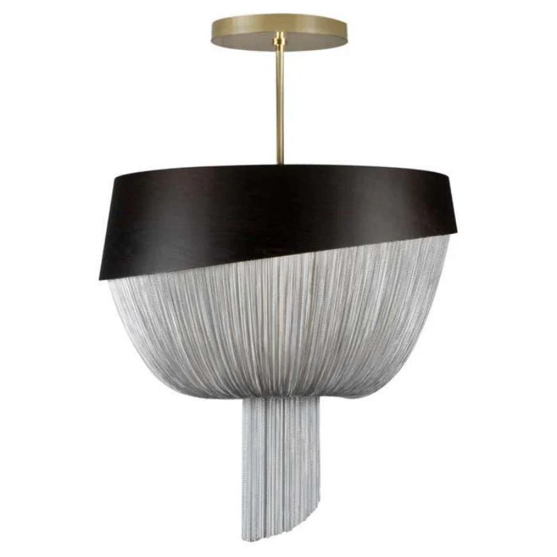 Modern Forever Chandelier, Oak, Aluminium Chain, Handmade Portugal by Greenapple - Image 1