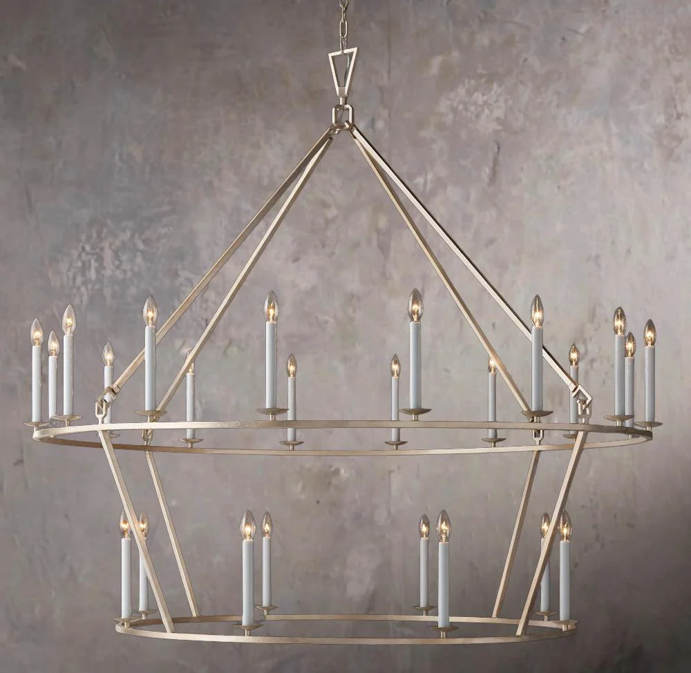 19TH C. BRITISH PIERCED DOUBLE-TIER CIRCULAR CHANDELIER 62″