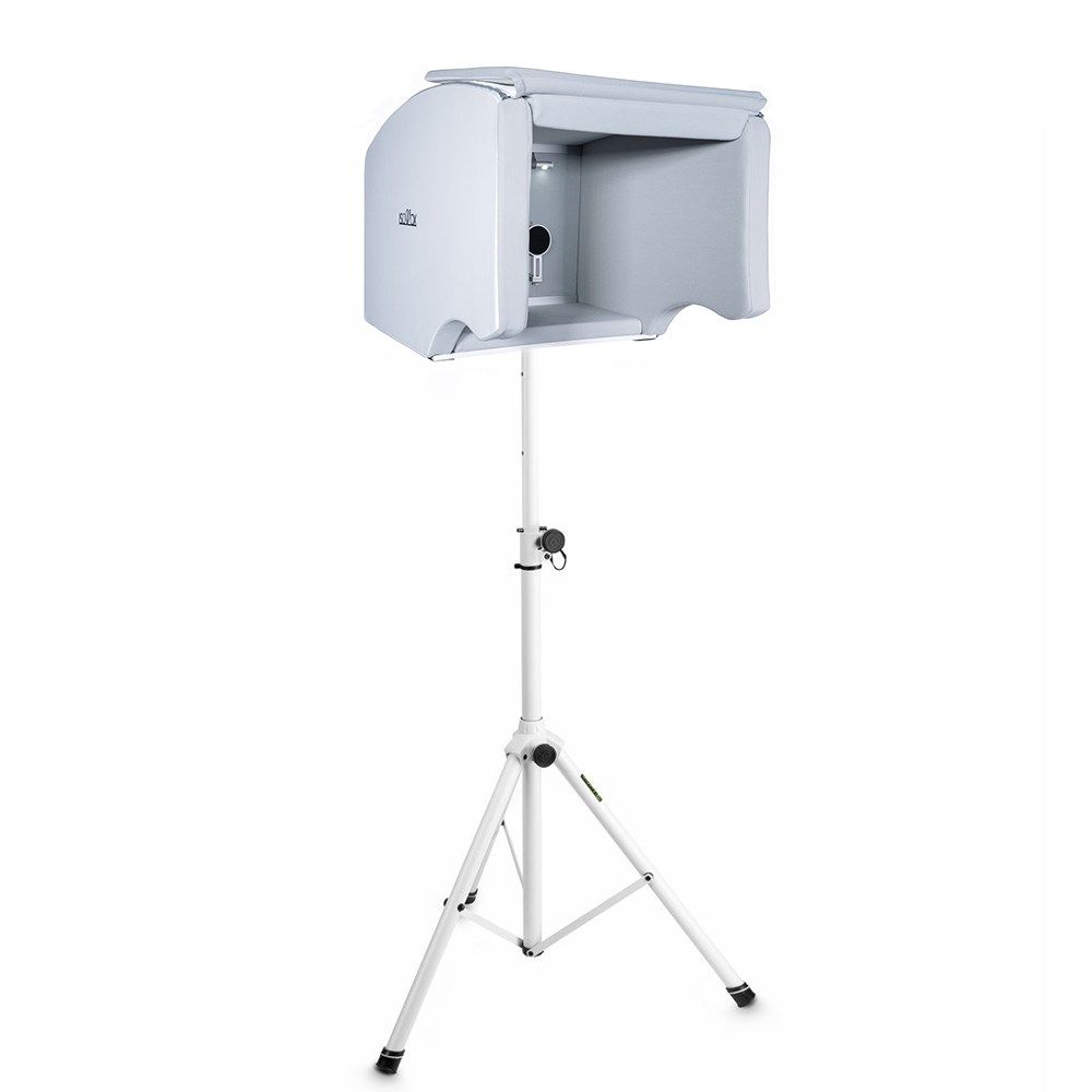 IsoVox 2 Portable Vocal Booth (White) & Gravity SP5211W Tripod Stand 35mm (White) - Image 1