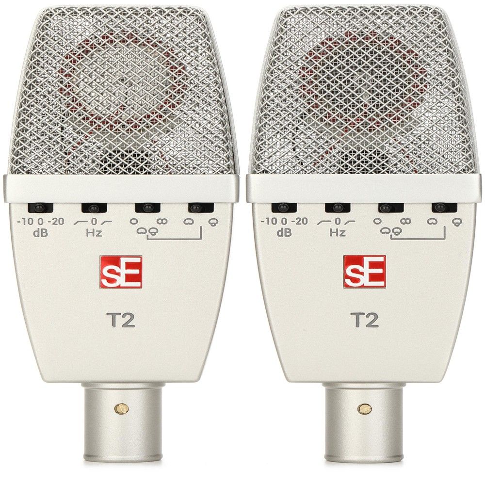 sE Electronics T2 2x Matched Pair Condenser Mic inc Case & Mounts - Image 1