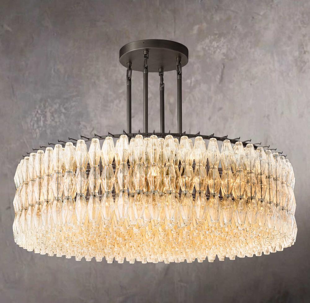 Chiara Transparent Glass Circular Chandelier 62" - Image 2