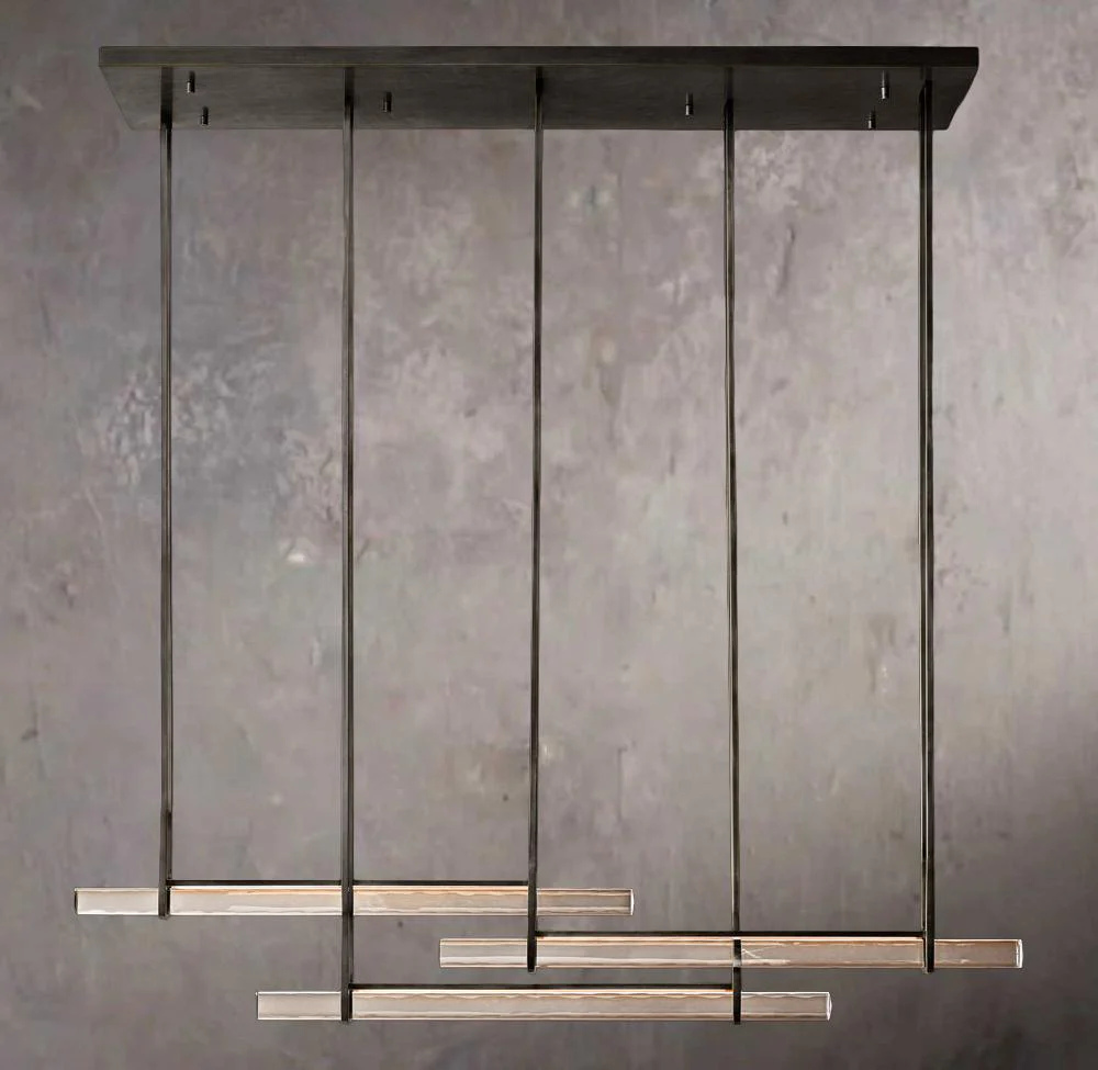Audubon Crystalline Triple-Bar Linear Chandelier - Image 3
