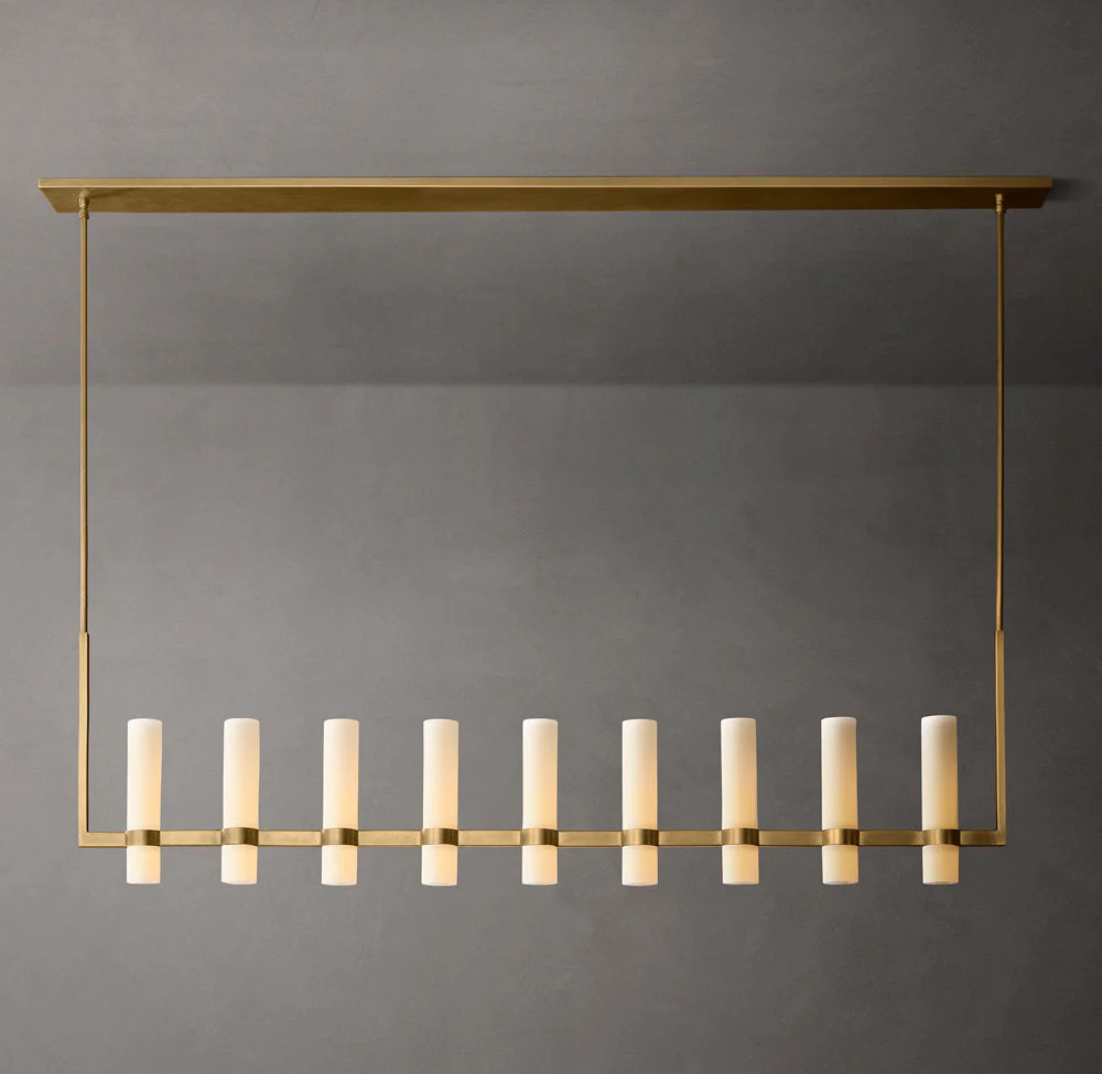 Ravella Straight Milk Glass Chandelier 71" - Image 3