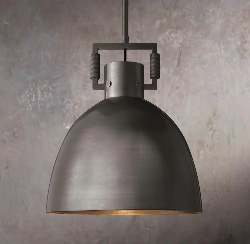 Industrial Metal Hanging Dome Cloche Pendant Lamp Ceiling Fixture - Image 3
