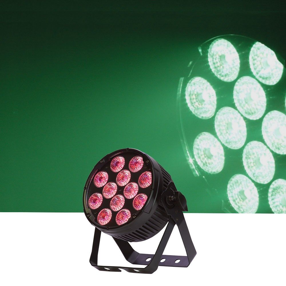 Event Lighting PAR12X12 LED Flat Pro Par 12x12W RGBWAU Stage Wash (Black Finish) - Image 1