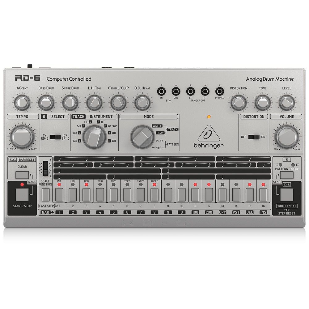 Behringer RD6 Classic 606 Analog Drum Machine w/ 16 Step Sequencer (Silver) - Image 1