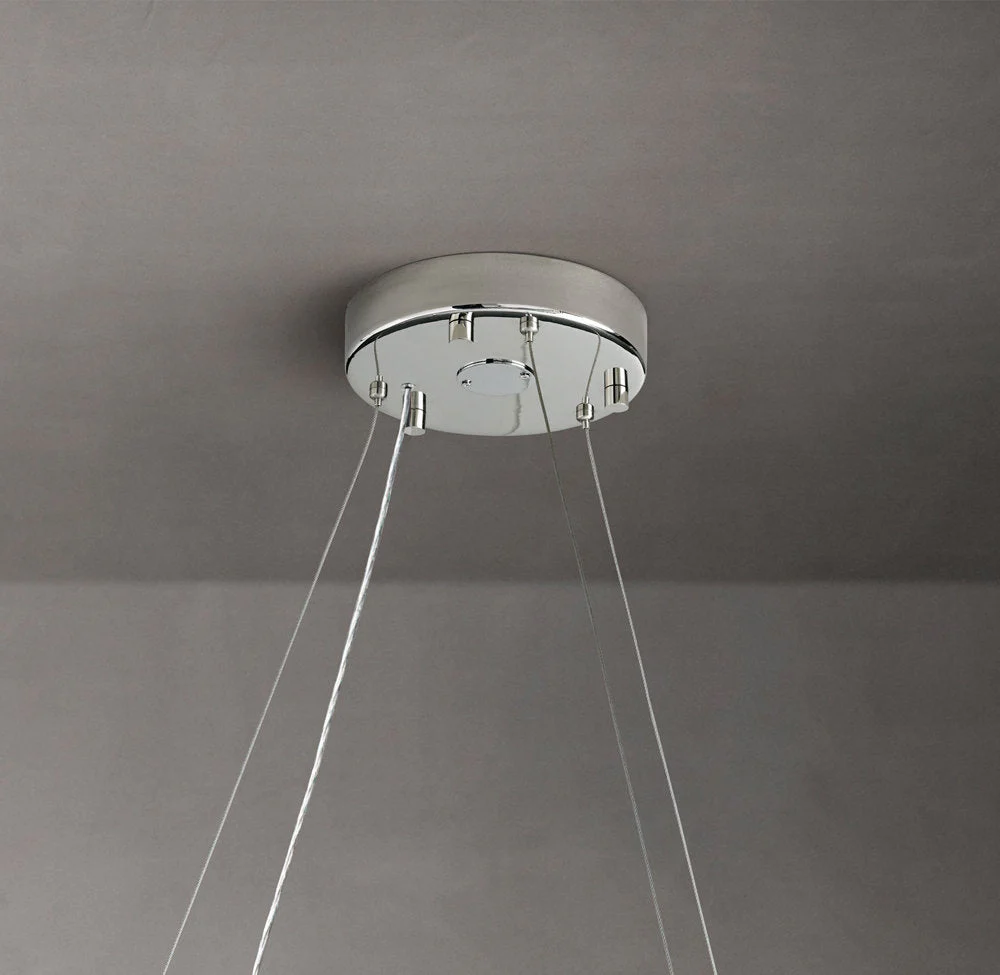 Transparent Crystal Ring LED Pendant Chandelier Light 72" - Image 3