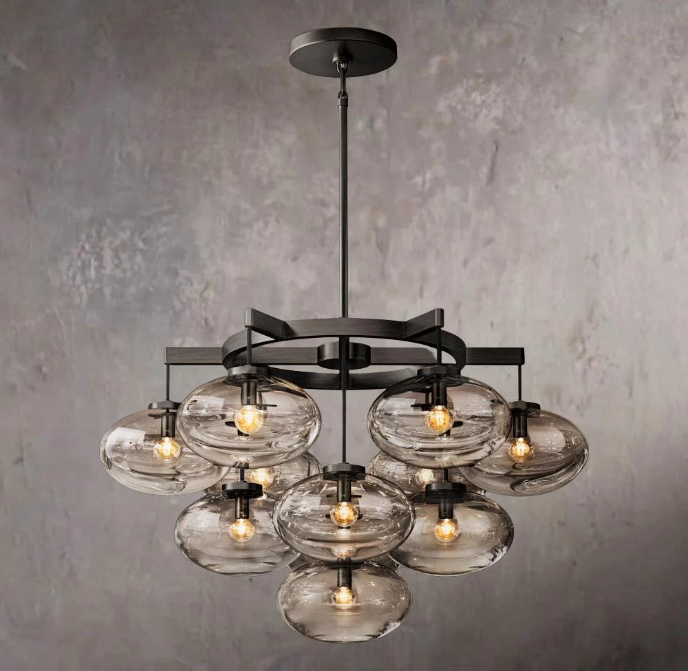 Cabretta Transparent Glass Circular Chandelier 36" - Image 3