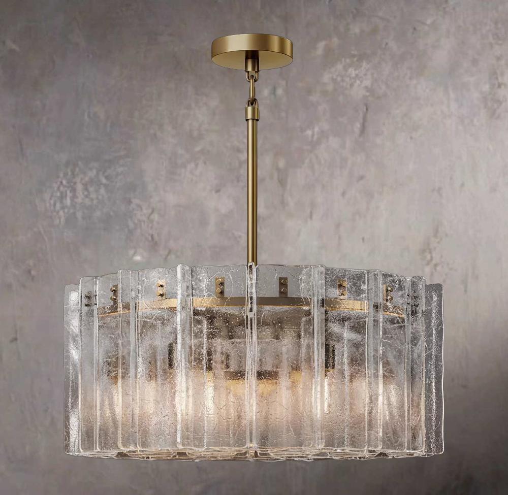 Ravelles Linear Milk Glass Chandelier 71" - Image 3