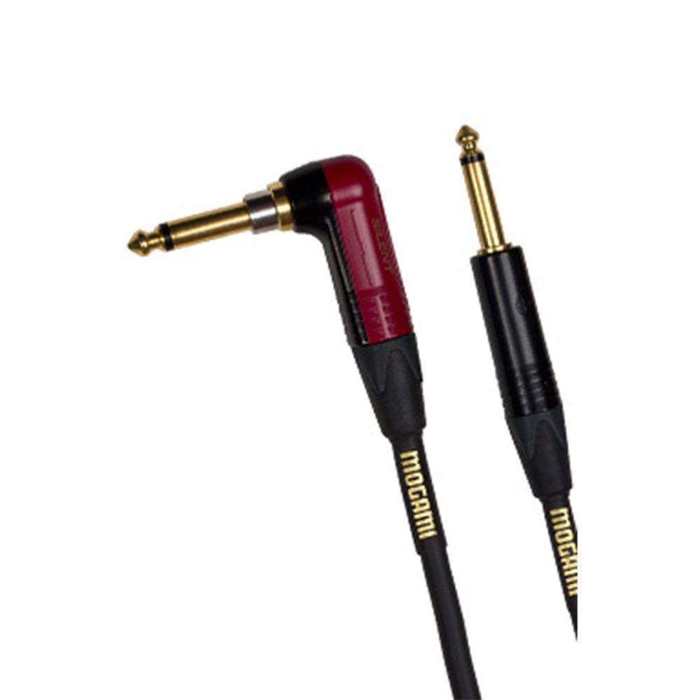 Mogami Gold Instrument Cable Straight to Silent Right-Angle (18ft) - Image 1