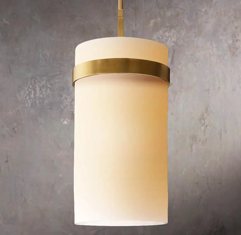 Ravelle Frosted Glass Hanging Pendant Lamp 10" - Image 1