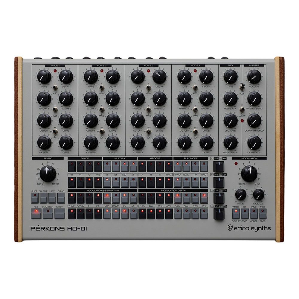 Erica Synths Perkons HD-01 4-Voice Drum Synthesiser (Limited Edition Grey) - Image 1