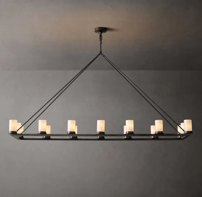 Ondra Elongated Frosted Glass Pendant Light 72" - Image 3