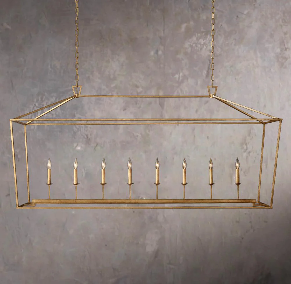 19th Century British Filigree Rectangular Pendant Light 72″