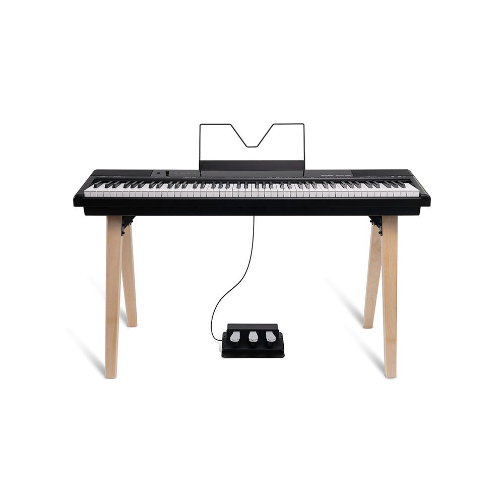 Alesis Recital Home 88-Key Contemporary Digital Piano w/ Wooden Stand (Black) - Image 1