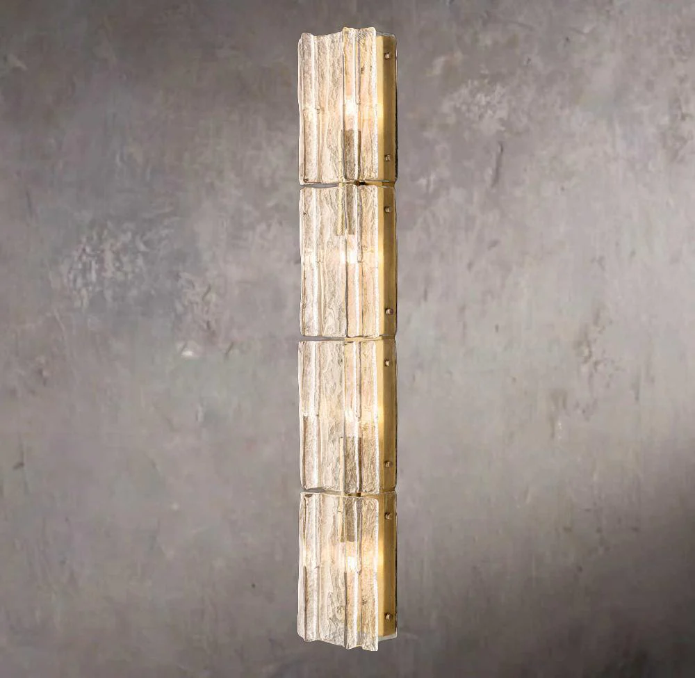 Gridded Clear Glass Grand Wall Sconce - Image 1