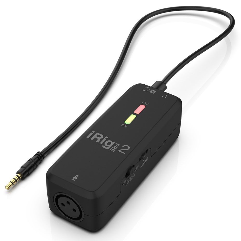 IK Multimedia iRig Pre 2 Mobile Microphone Interface w/ XLR Input & Phantom Power - Image 1